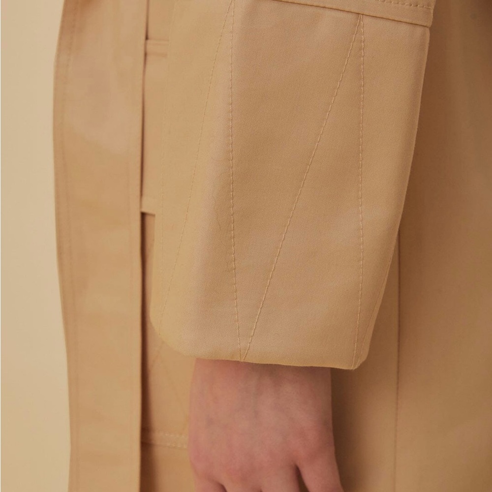 Farm Rio Pockets Over Nude Trench Coat - Picture 7 of 11